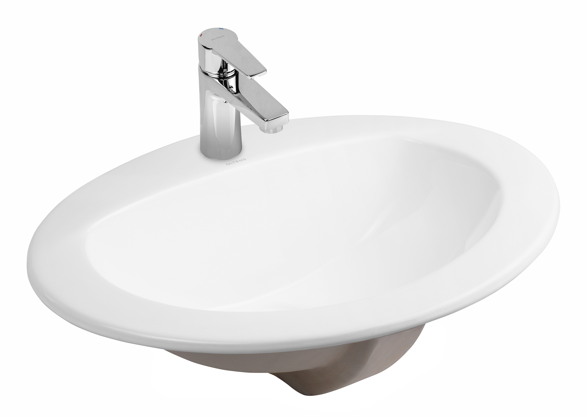 Oltens Kjos lavabo 52x46 cm ovale da incasso bianco 41700000