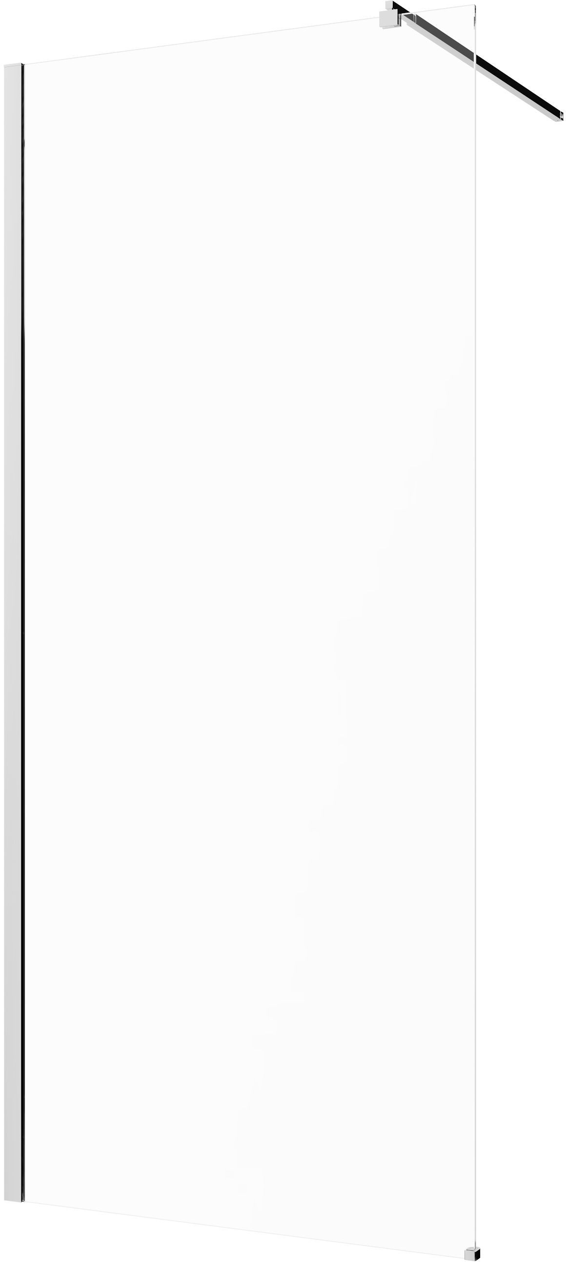 Invena parete doccia walk-in 90 cm nero semiopaca/vetro trasparente AK-32-192