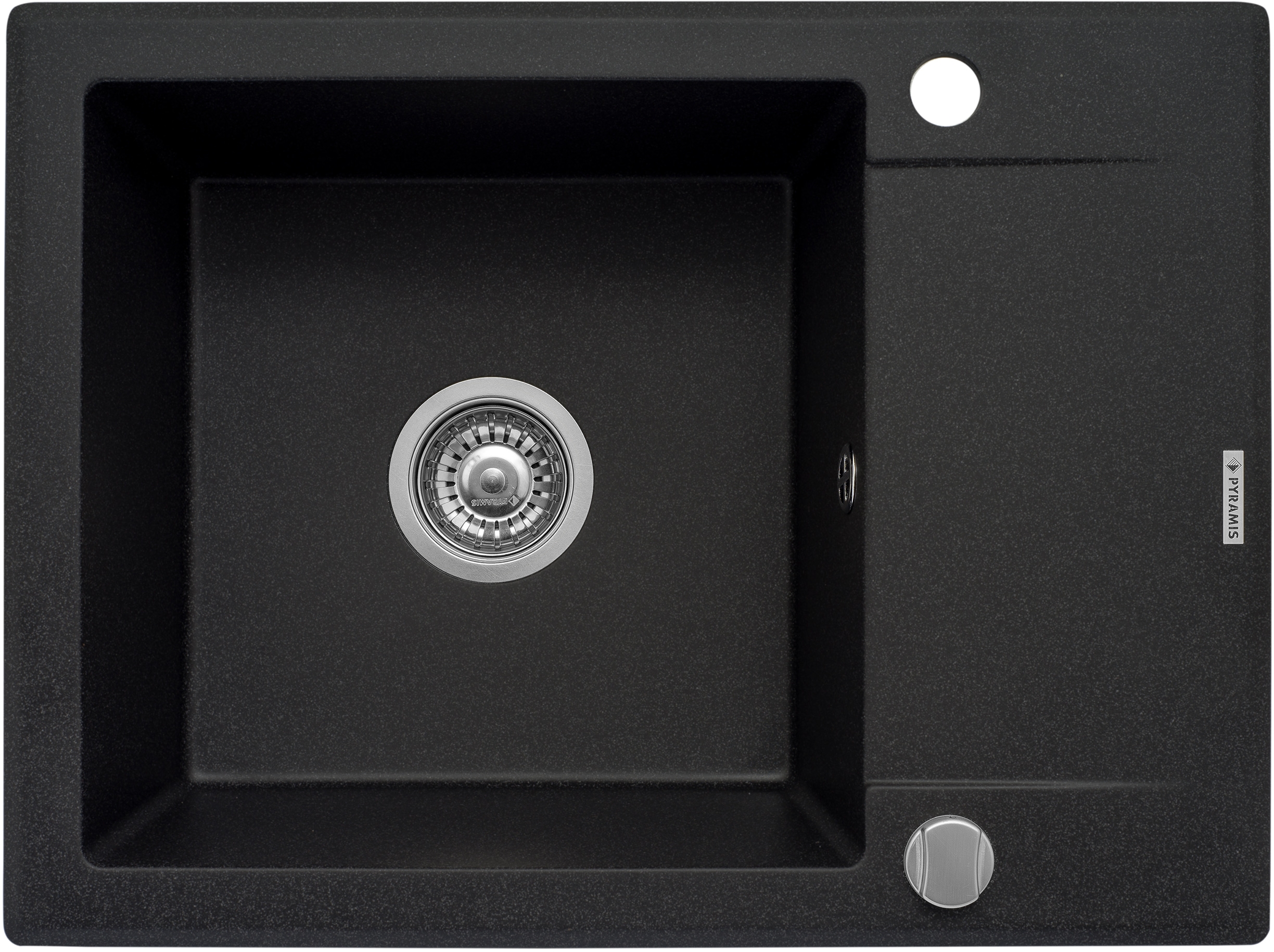 Pyramis Korfu lavello in granito 62x46 cm grigio/grafite/inox 070060501