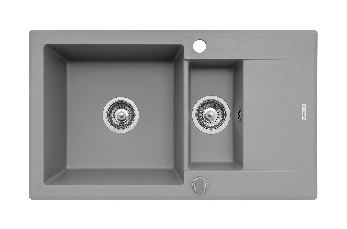 Pyramis Korfu lavello in granito 78x46 cm grigio/grafite/inox 070061901