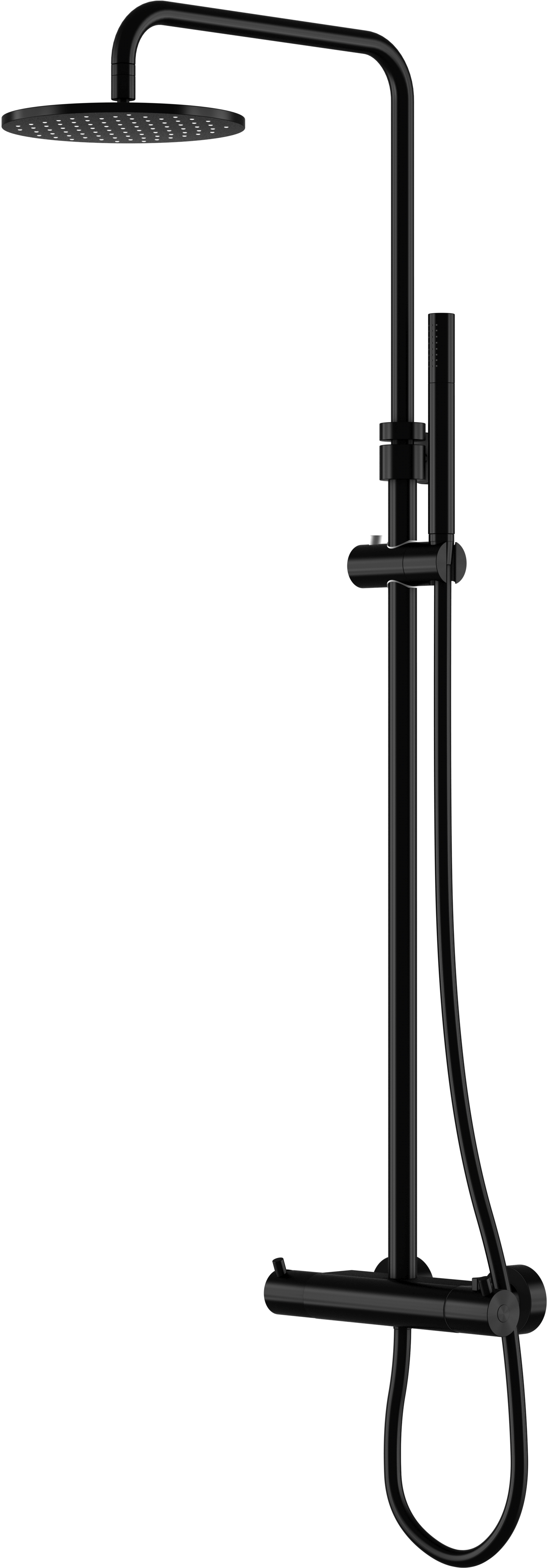 Steinberg 100 set doccia a parete con termostato con soffione nero 1002721S