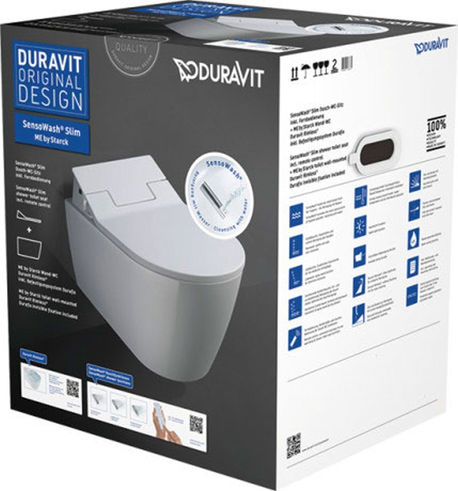 Duravit SensoWash vaso con sedile bidet sospeso senza brida bianco 631000002004300