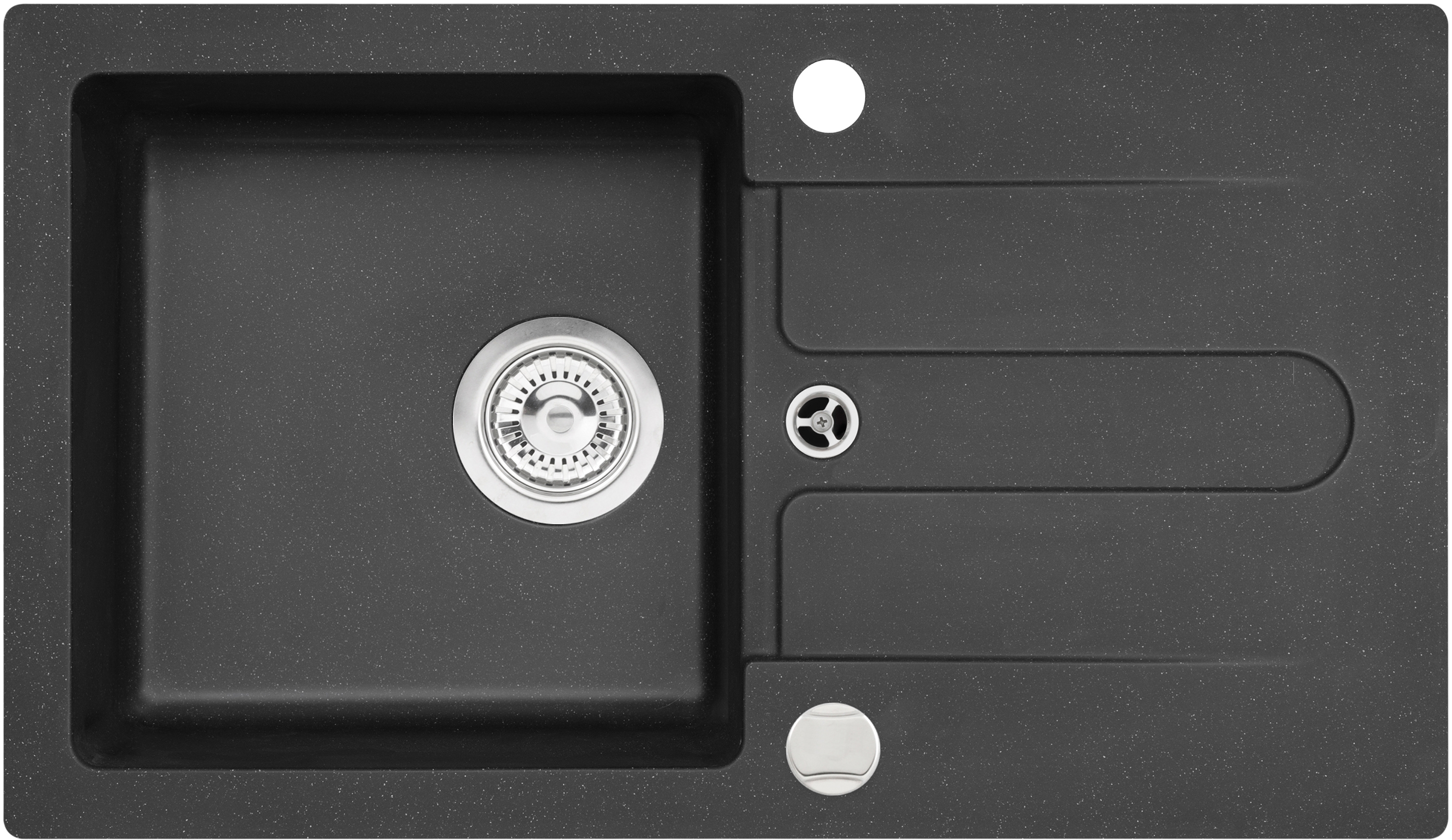 Genesis Cancan lavello in granito 75x42 cm nero 9703391