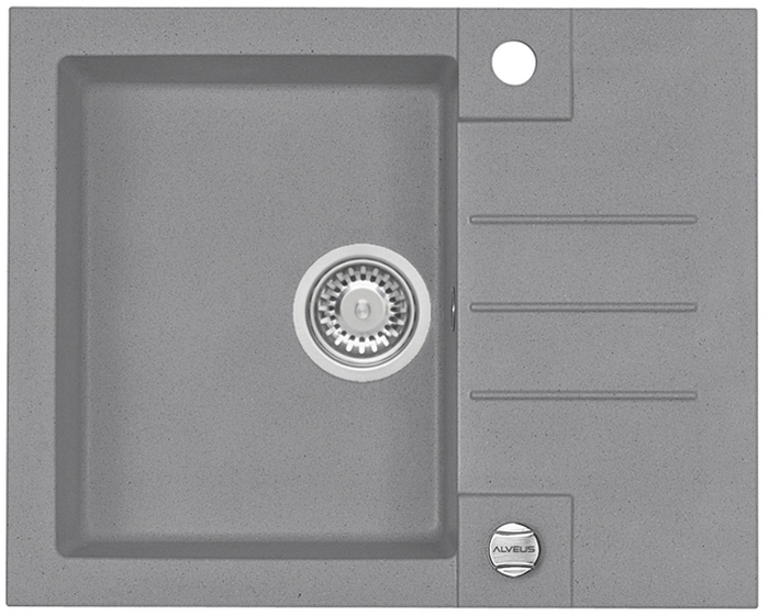 Alveus Rock lavello in granito 59.5x47.5 cm grigio/grafite/inox 1213081