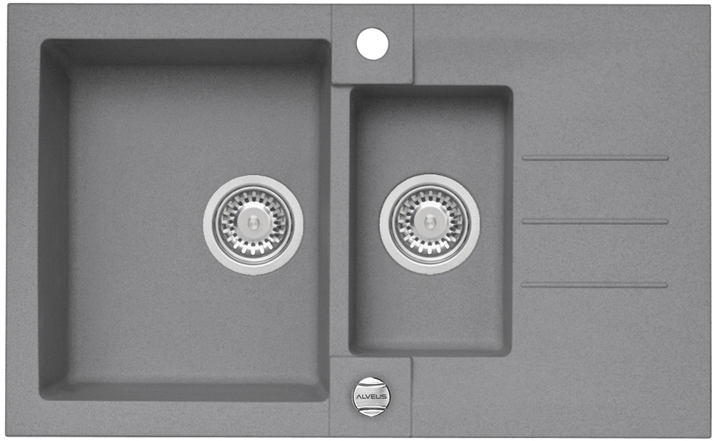 Alveus Rock lavello in granito 78x48 cm grigio/grafite/inox 1217081