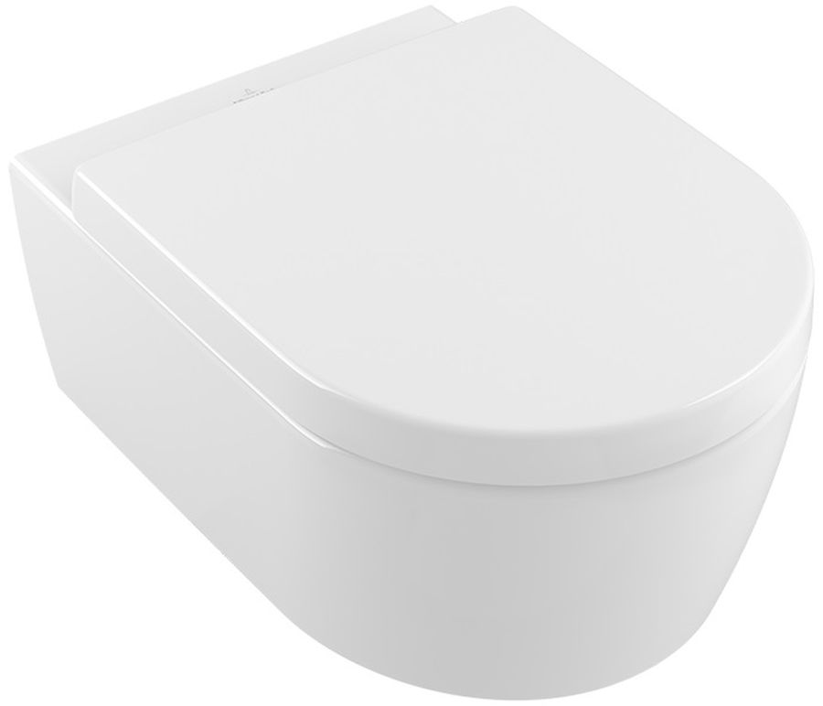 Villeroy & Boch Avento combi-pack set con copriwater sospeso senza brida bianco 5656HRRW