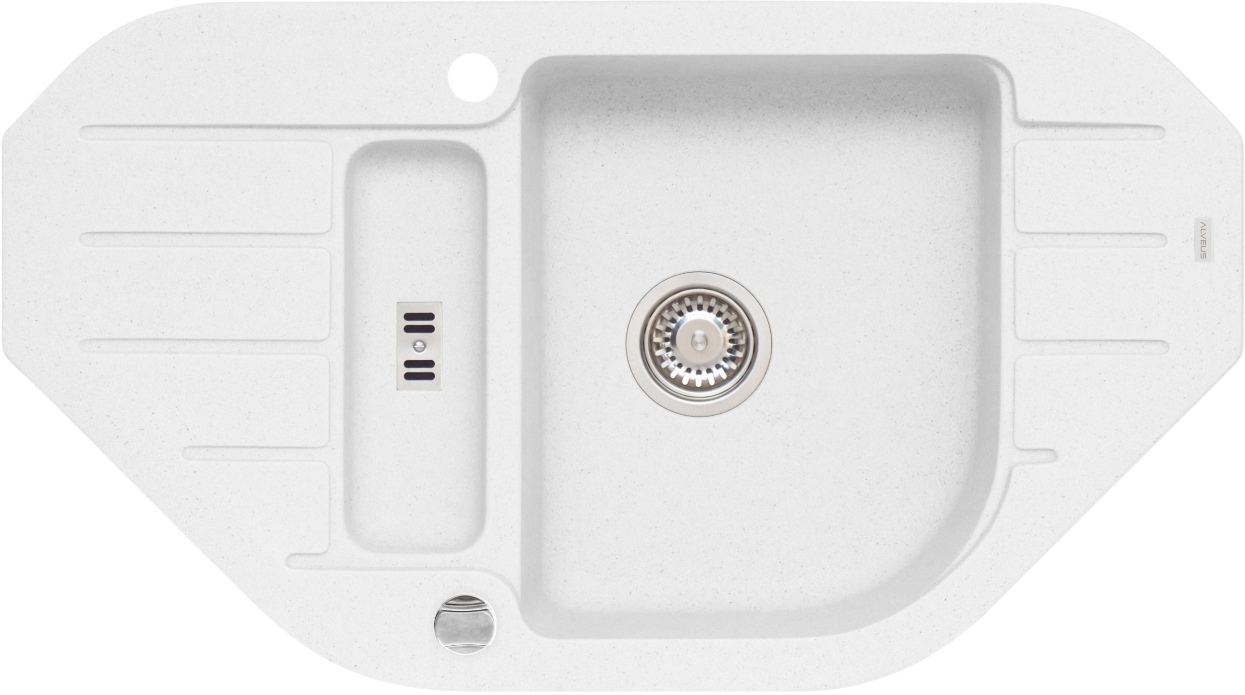 Alveus Niagara lavello in granito 90x50 cm bianco 1126011