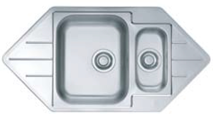Alveus Line Start lavello in acciaio 98.5x50 cm acciaio 1082560