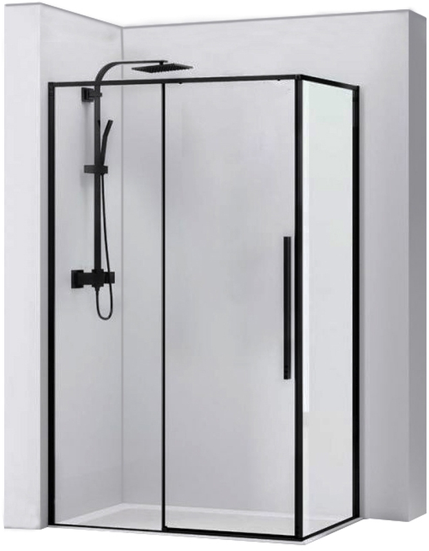 Rea Solar Black box doccia 100x80 cm rettangolare nero semiopaca/vetro trasparente REA-K6310