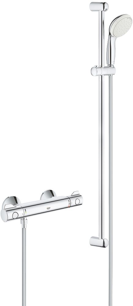 Grohe Grohtherm 800 bateria prysznicowa ścienna termostatyczna StarLight Chrome 34566001