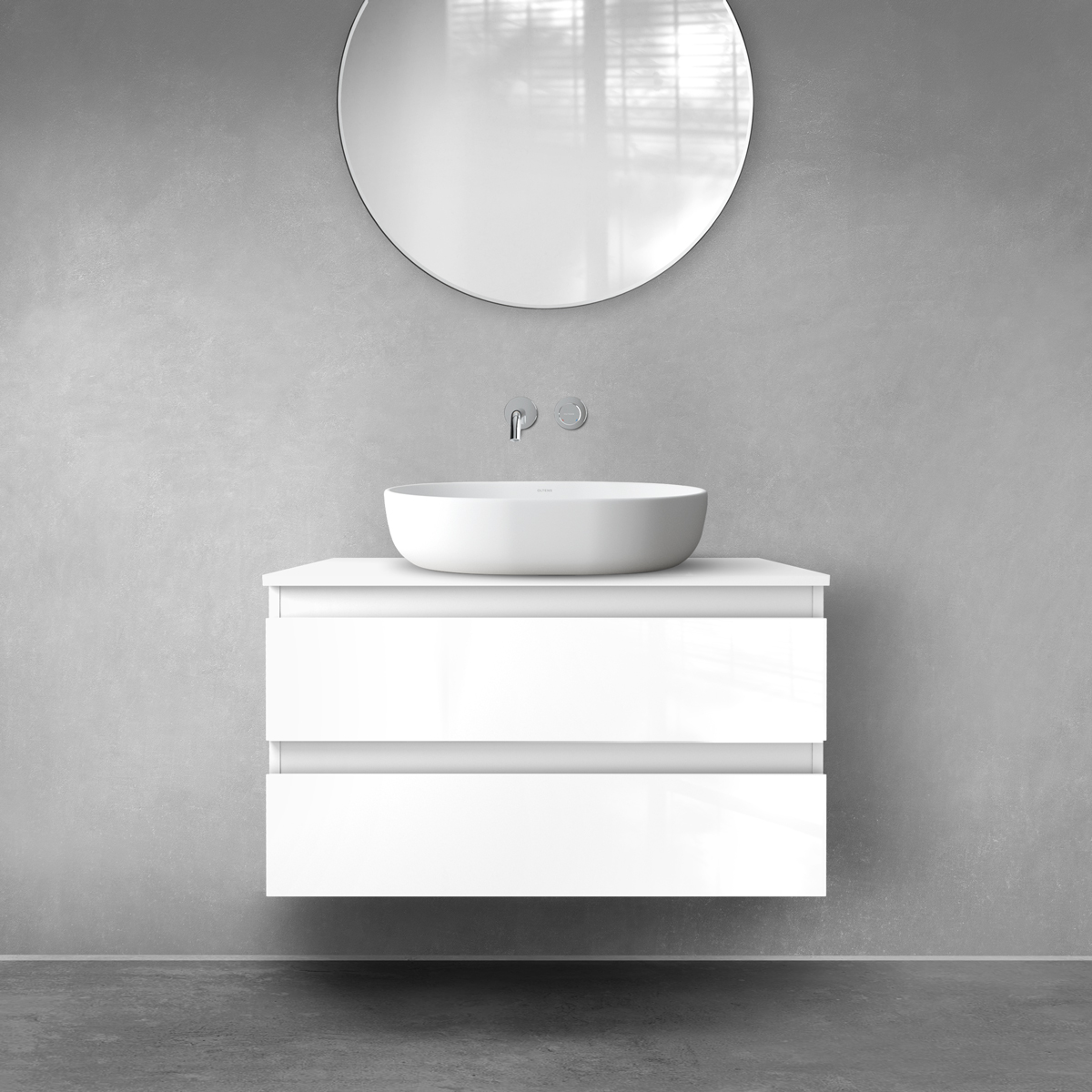 Oltens Vernal armadietto 80x45.6x47 cm sottolavabo sospeso bianco 60003000