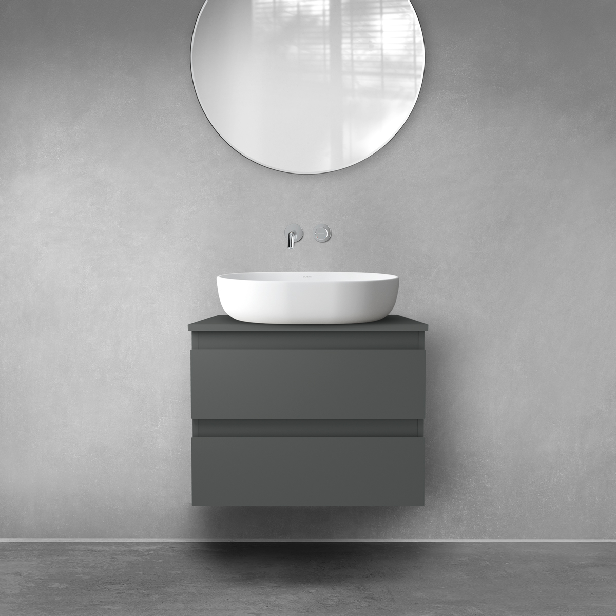 Oltens Vernal armadietto 60x45.6x47 cm sottolavabo sospeso grafite 60000400