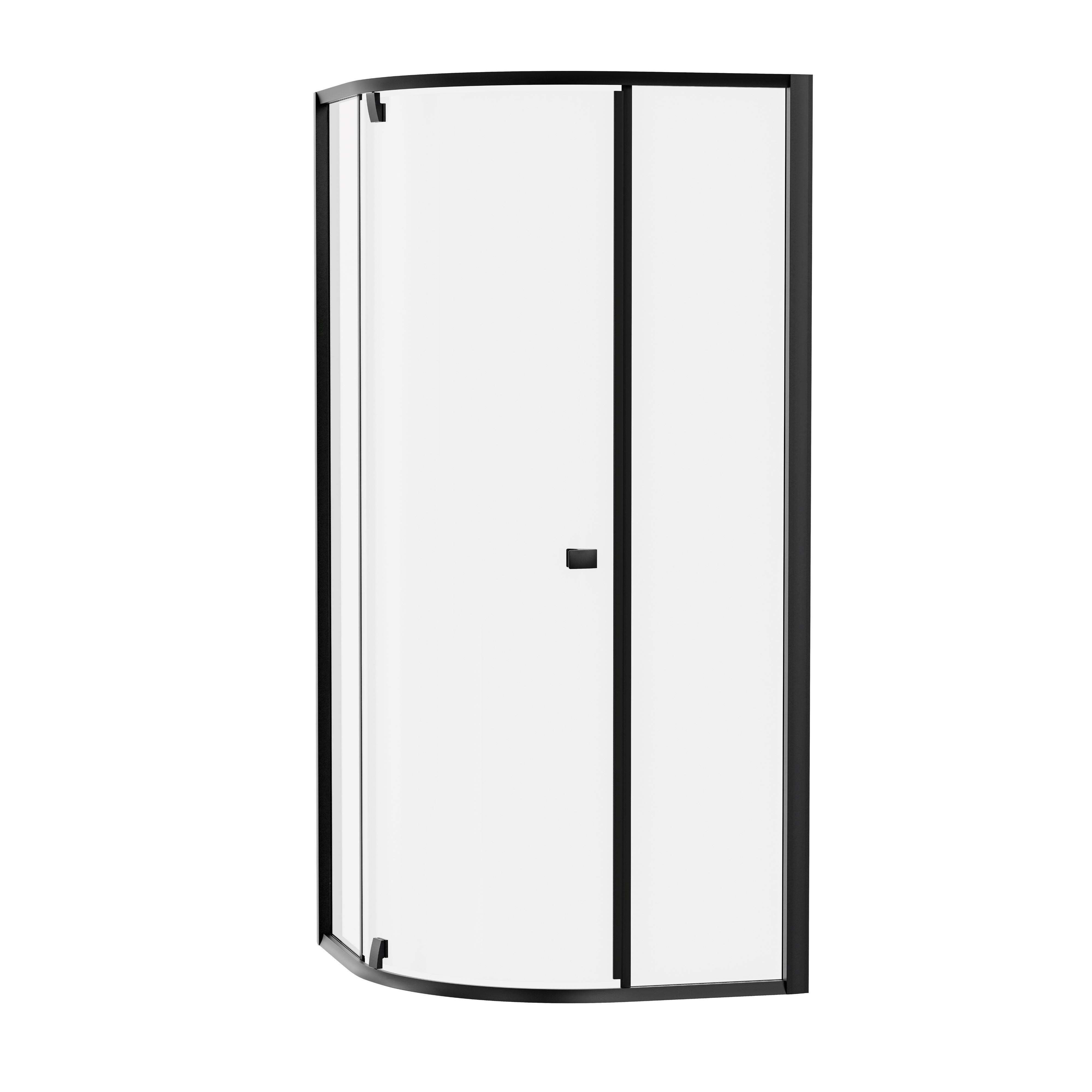 Ravak Pivot box doccia 100x100 cm semicircolare nero opaca/vetro trasparente 376AA300Z1