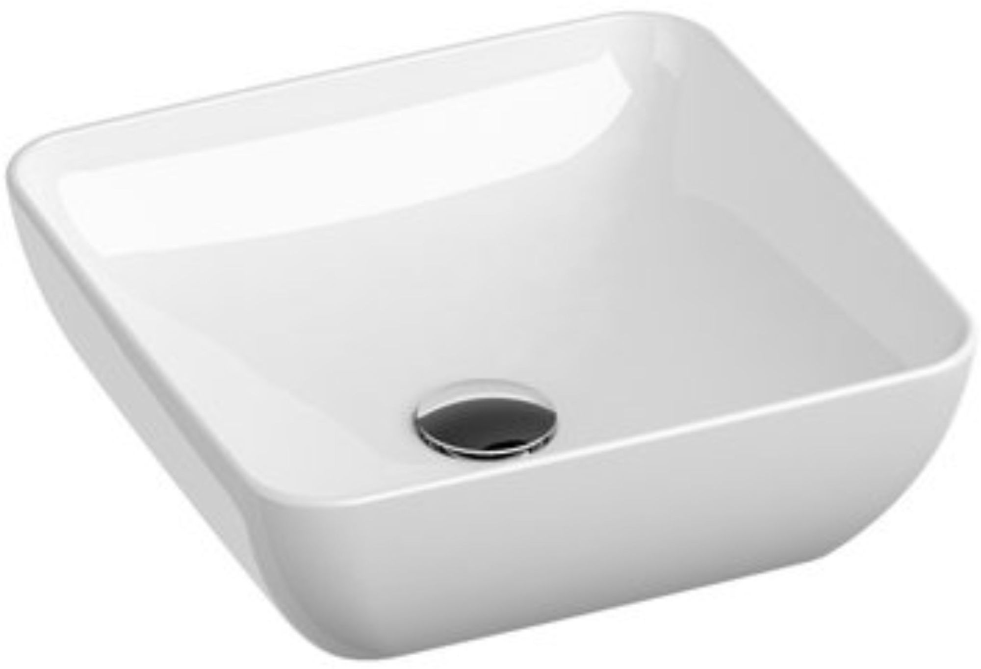 Ravak Uni lavabo 38x38 cm quadrata da appoggio bianco XJX01138001