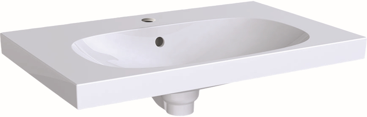 Geberit Acanto lavabo 75x48.2 cm rettangolare a parete-da mobile bianco 500.622.01.2