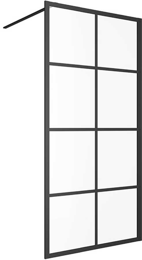 Excellent Fabrika parete doccia 120 cm nero opaca/vetro con motivo KAEX.4006.1200.LP