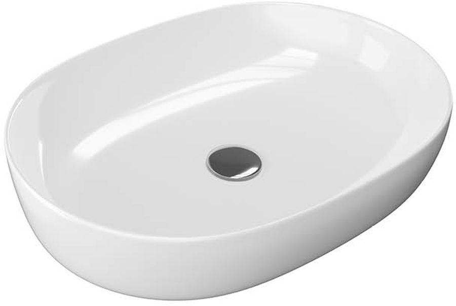 Actima Jima lavabo 61.5x41.5 cm ovale da appoggio bianco CEAC.2001.615.WH