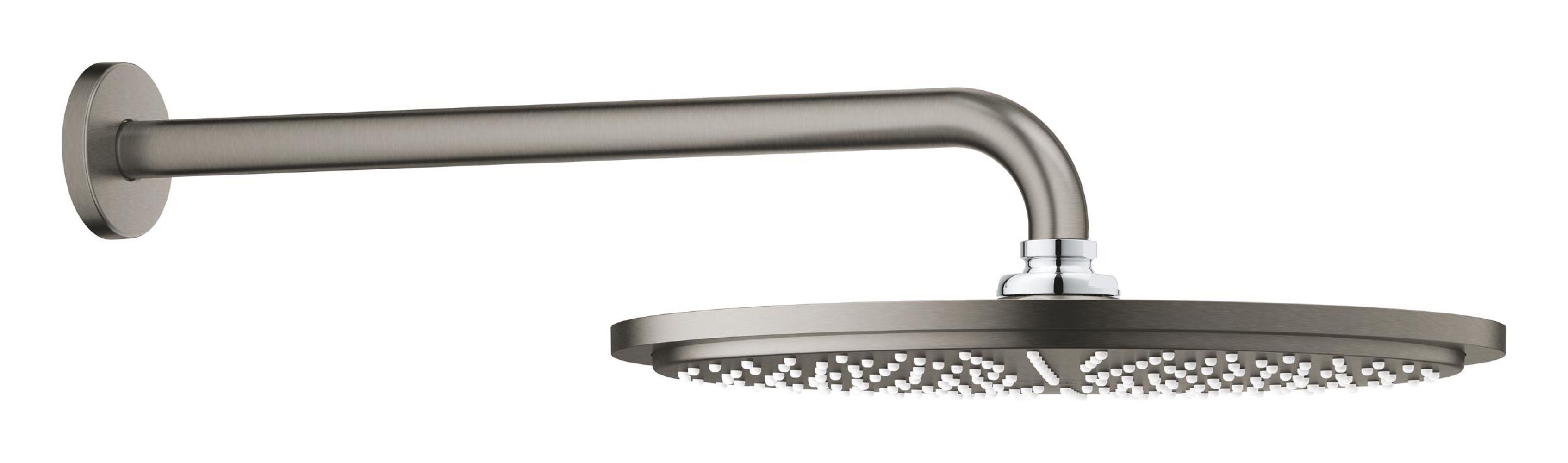Grohe Rainshower soffione doccia con braccio 31x31 cm rotonda Brushed Hard Graphite 26066AL0