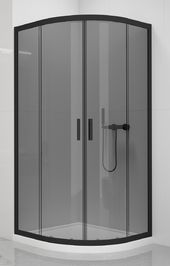 New Trendy New Varia Black box doccia 80x80 cm semicircolare nero opaca/vetro trasparente K-0565
