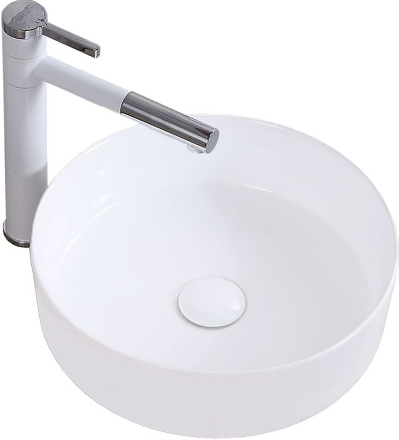 Rea Elma lavabo 45x45 cm rotonda da appoggio bianco REA-U8493