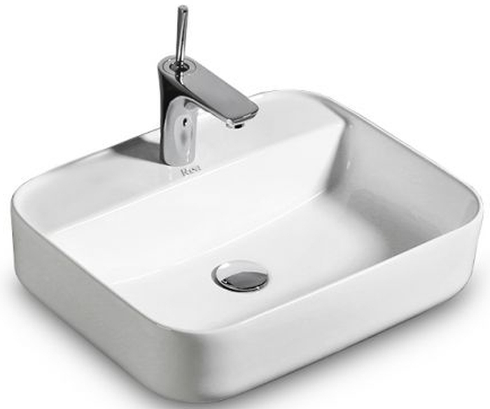 Rea Martina lavabo 51.5x41 cm rettangolare da appoggio bianco REA-U6646