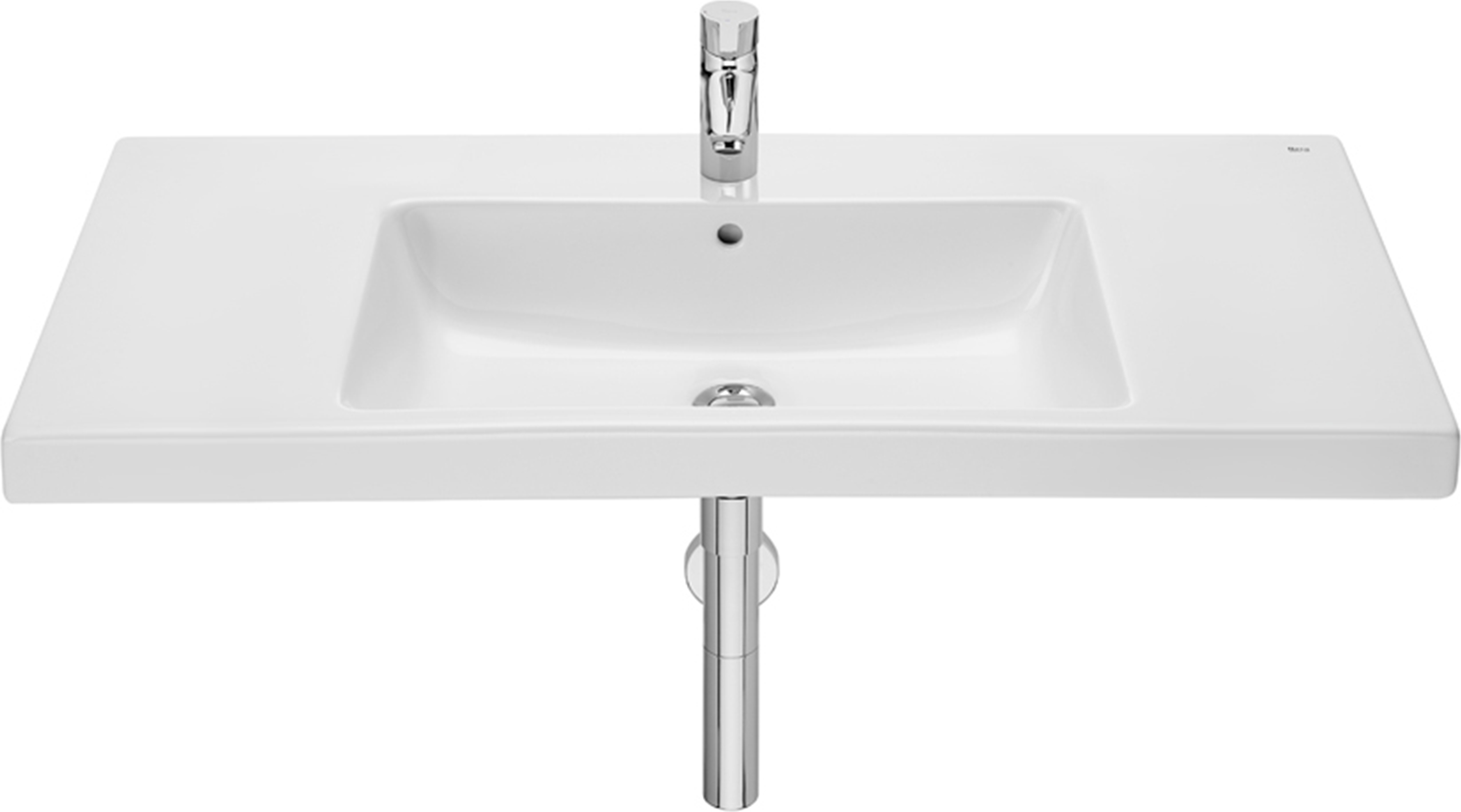 Roca Gap lavabo 100x46 cm rettangolare a parete-con piano bianco A3270MA000