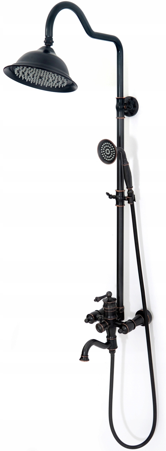 Rea Old Black set per vasca e doccia a parete con soffione nero REA-P2367