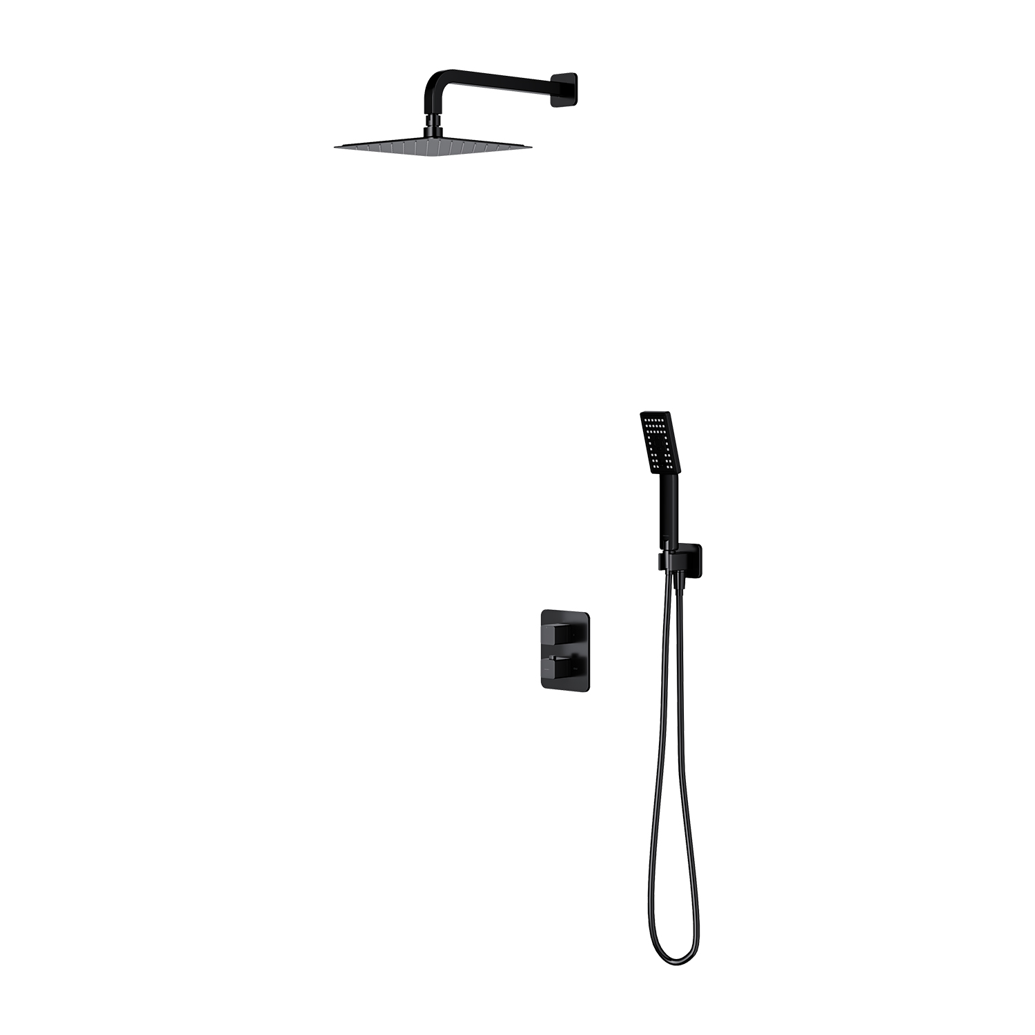 Omnires Parma set doccia da incasso con termostato nero SYSPM11BL