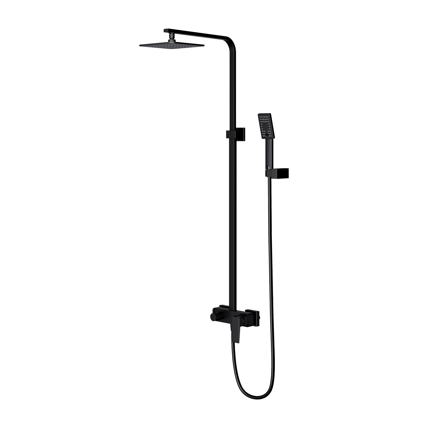 Omnires Parma set doccia a parete con soffione nero PM7444BL
