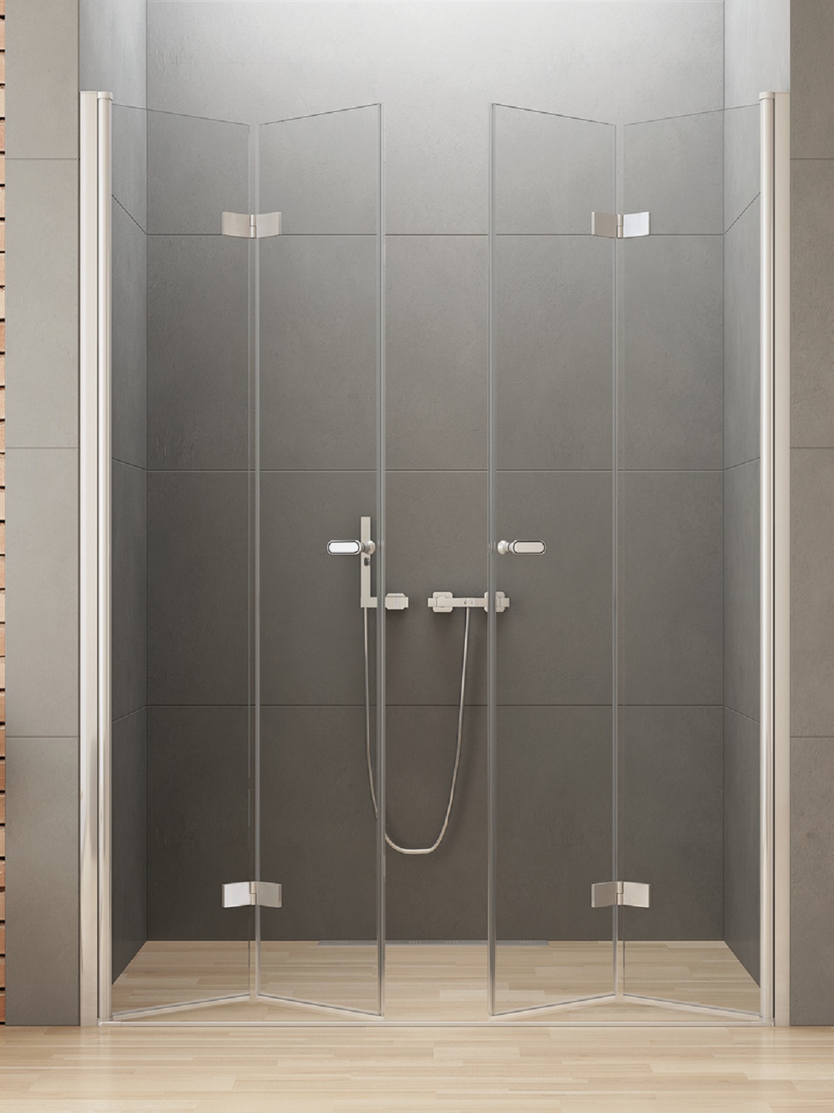 New Trendy New Soleo porta doccia 170 cm pieghevole cromo lucida/vetro trasparente D-0260A