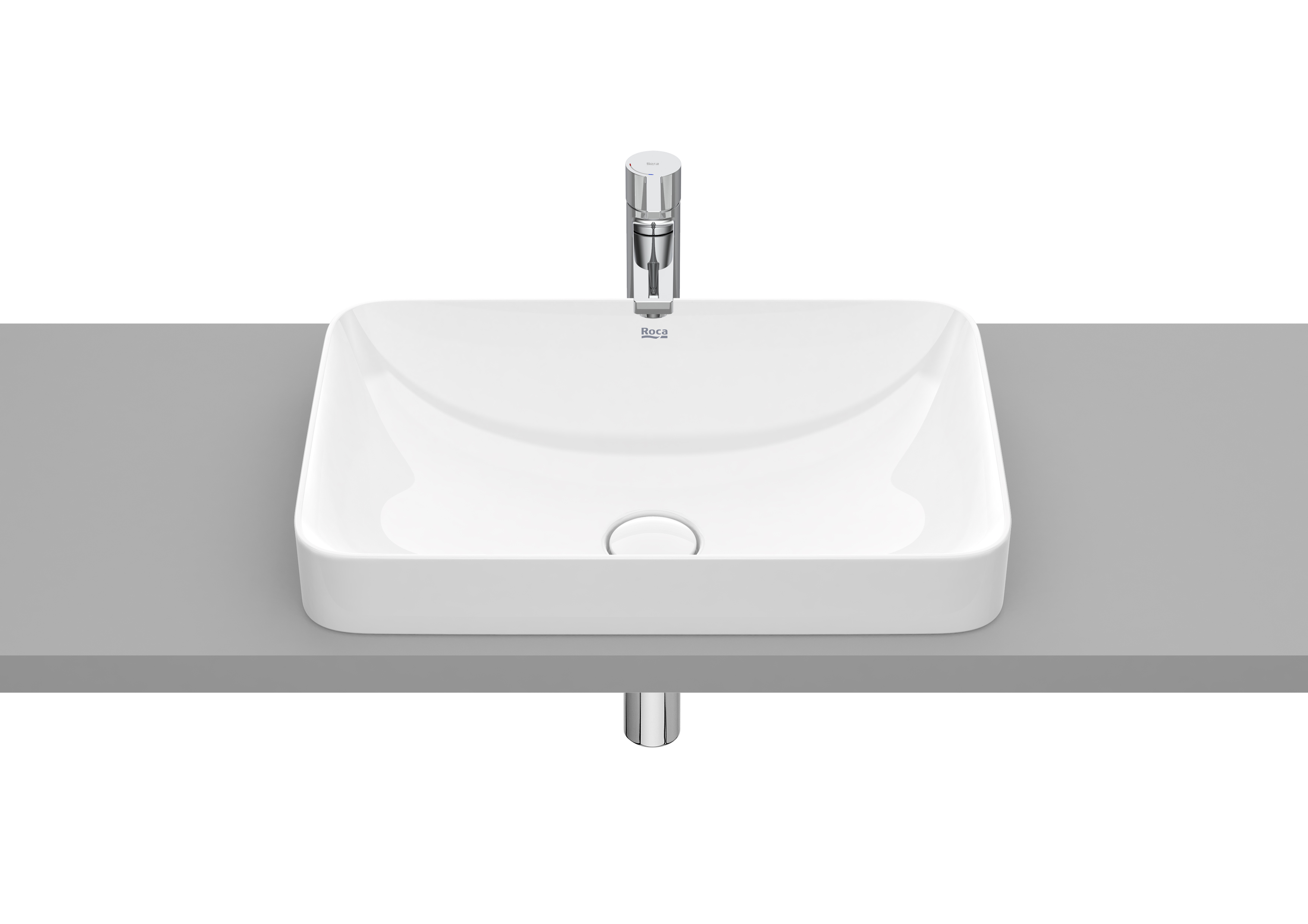 Roca Inspira lavabo 55x37 cm rettangolare da incasso bianco lucida A327534000