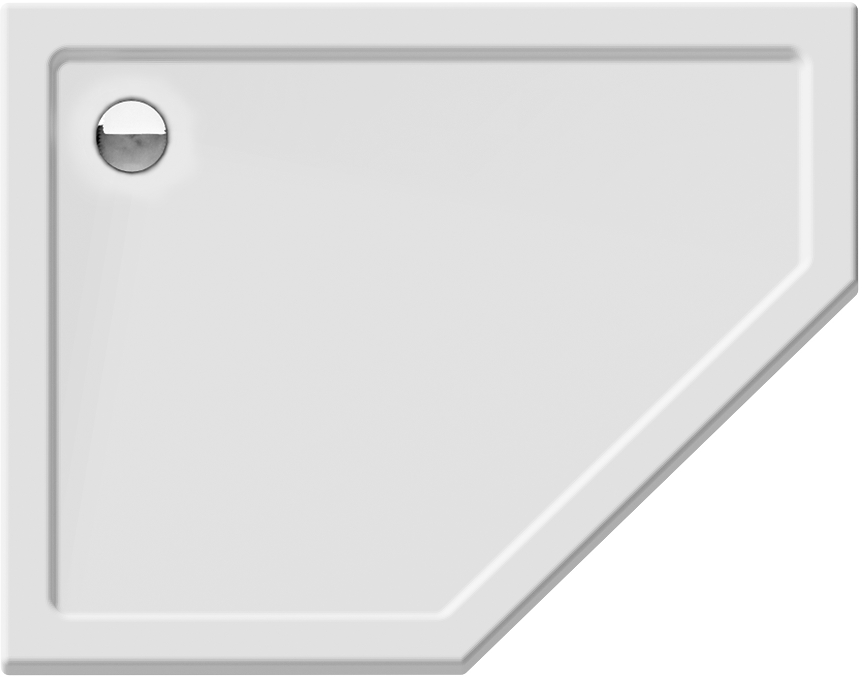 New Trendy New Cantare piatto doccia pentagonale 100x80 cm bianco B-0418