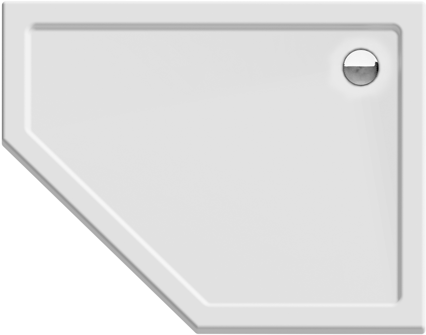 New Trendy New Azura piatto doccia pentagonale 100x80 cm bianco B-0419