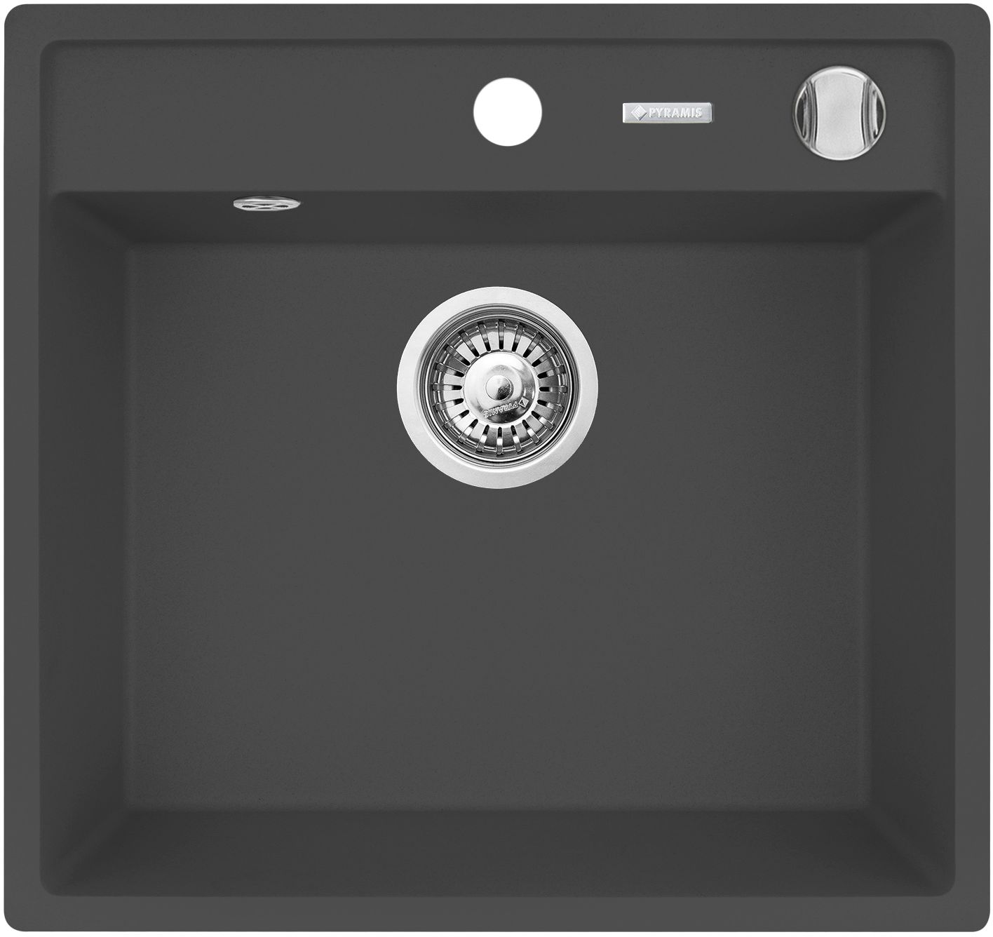 Pyramis Camea lavello in granito 53x50 cm nero 070058201