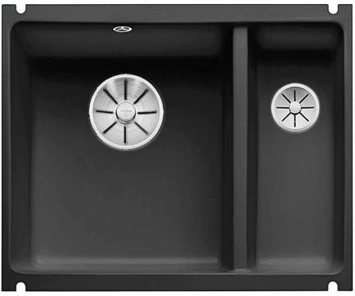 Blanco Subline 350/150-U lavello in ceramica 56.7x45.6 cm nero 523747