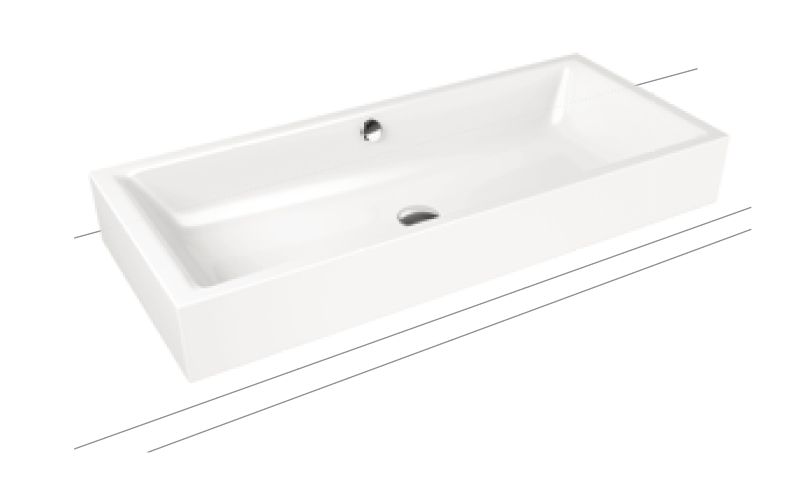Kaldewei Puro lavabo 60x38.5 cm rettangolare da appoggio bianco 909106003001