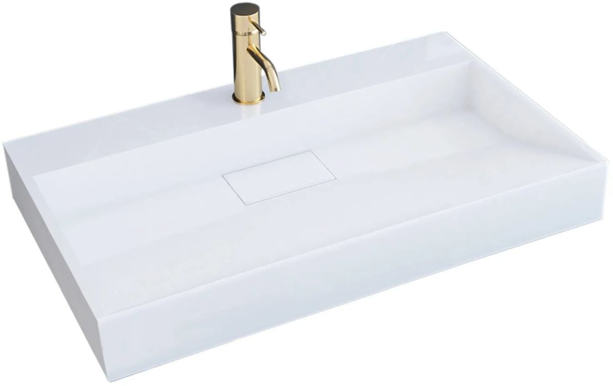 Rea Goya lavabo 70x46 cm rettangolare a parete-da appoggio bianco REA-U8902