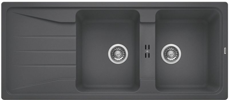 Blanco Sona 8 S lavello in granito 116x50 cm grigio/grafite/inox 519699