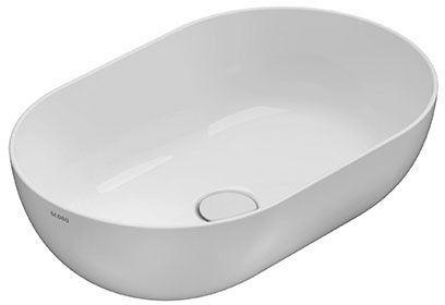 Globo T-Egde lavabo 54x36 cm ovale da appoggio bianco lucida B6O54.BI
