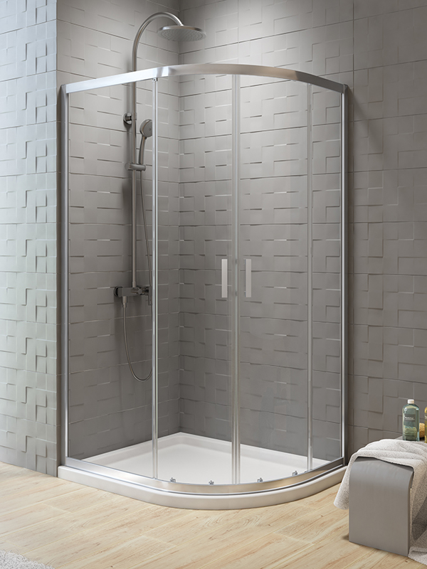 New Trendy New Varia box doccia 100x80 cm semicircolare cromo lucida/vetro trasparente K-0507