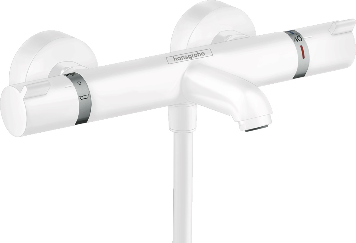 Hansgrohe Ecostat rubinetto per vasca e doccia a parete con termostato bianco 13114700