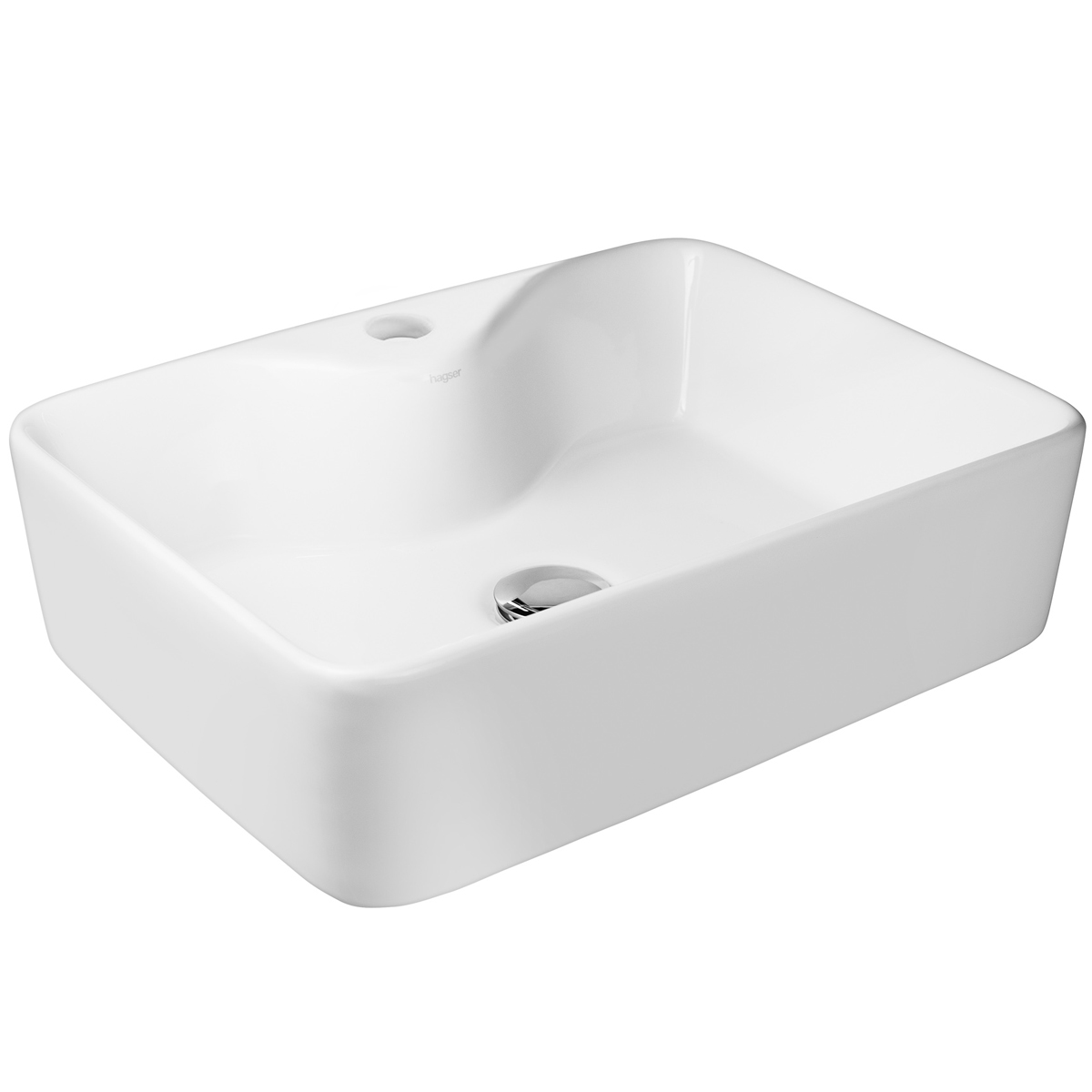 Hagser Alexa lavabo 48x37 cm rettangolare da appoggio bianco HGR20000041