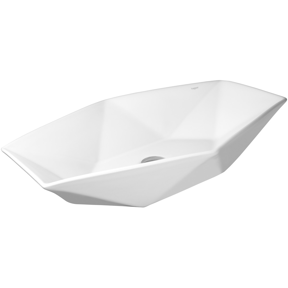 Hagser Aurora lavabo 63.5x41.5 cm da appoggio bianco HGR30000040