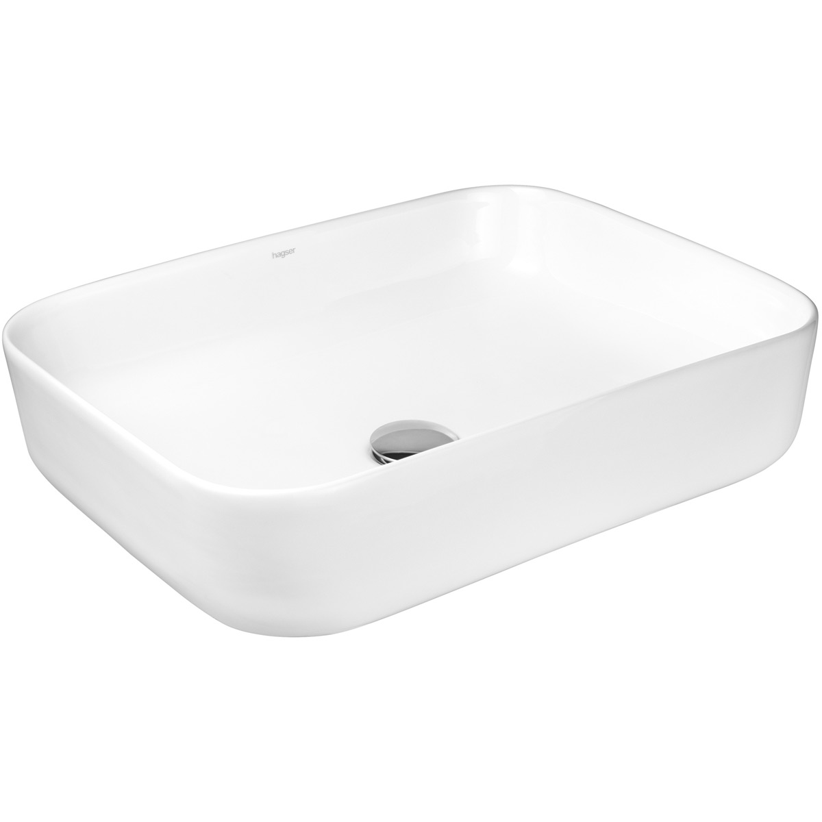 Hagser Dita lavabo 50x38.5 cm rettangolare da appoggio bianco HGR50000040