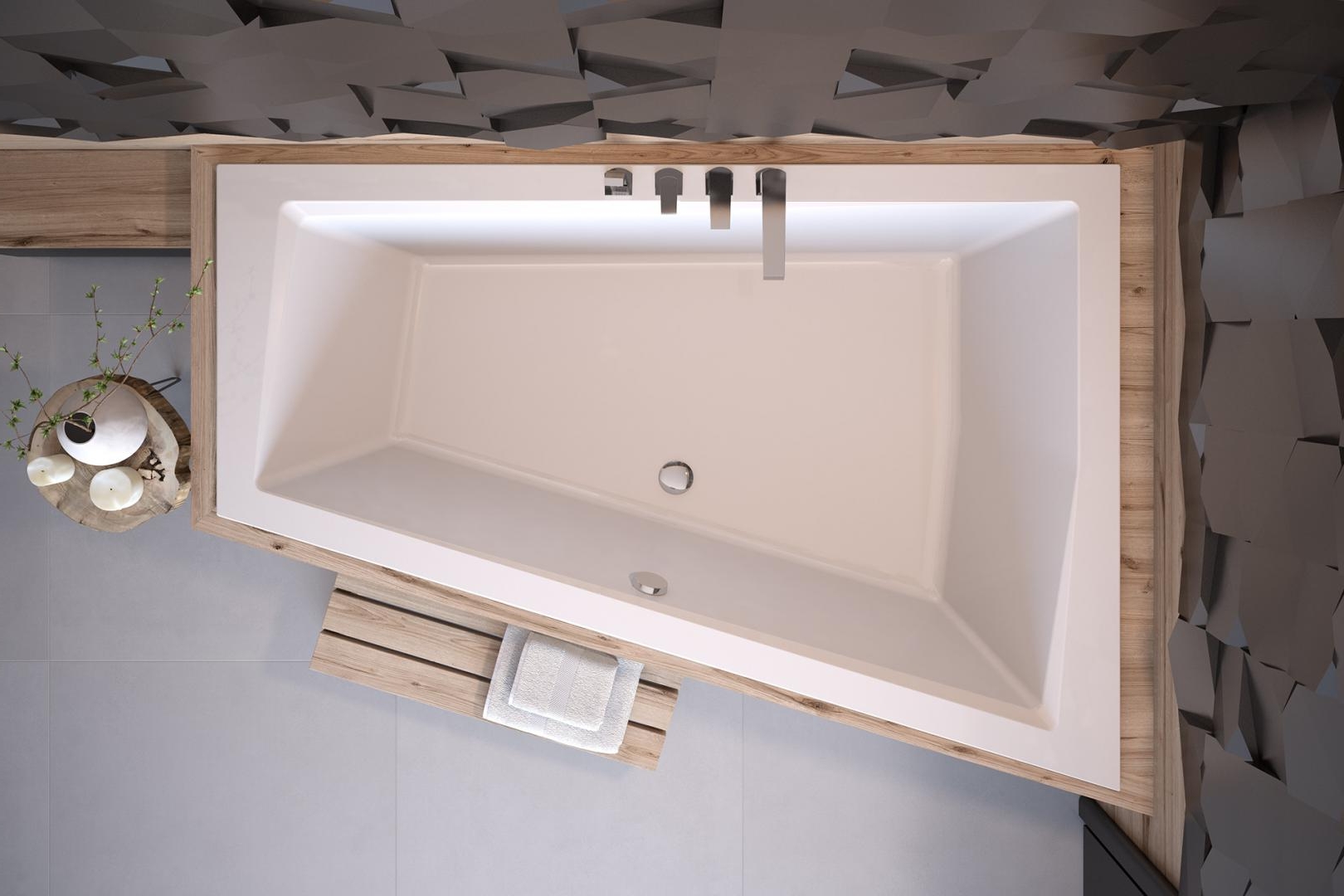 Besco Intima vasca da bagno angolare 170x125 cm destra bianco #WAID-170-SP
