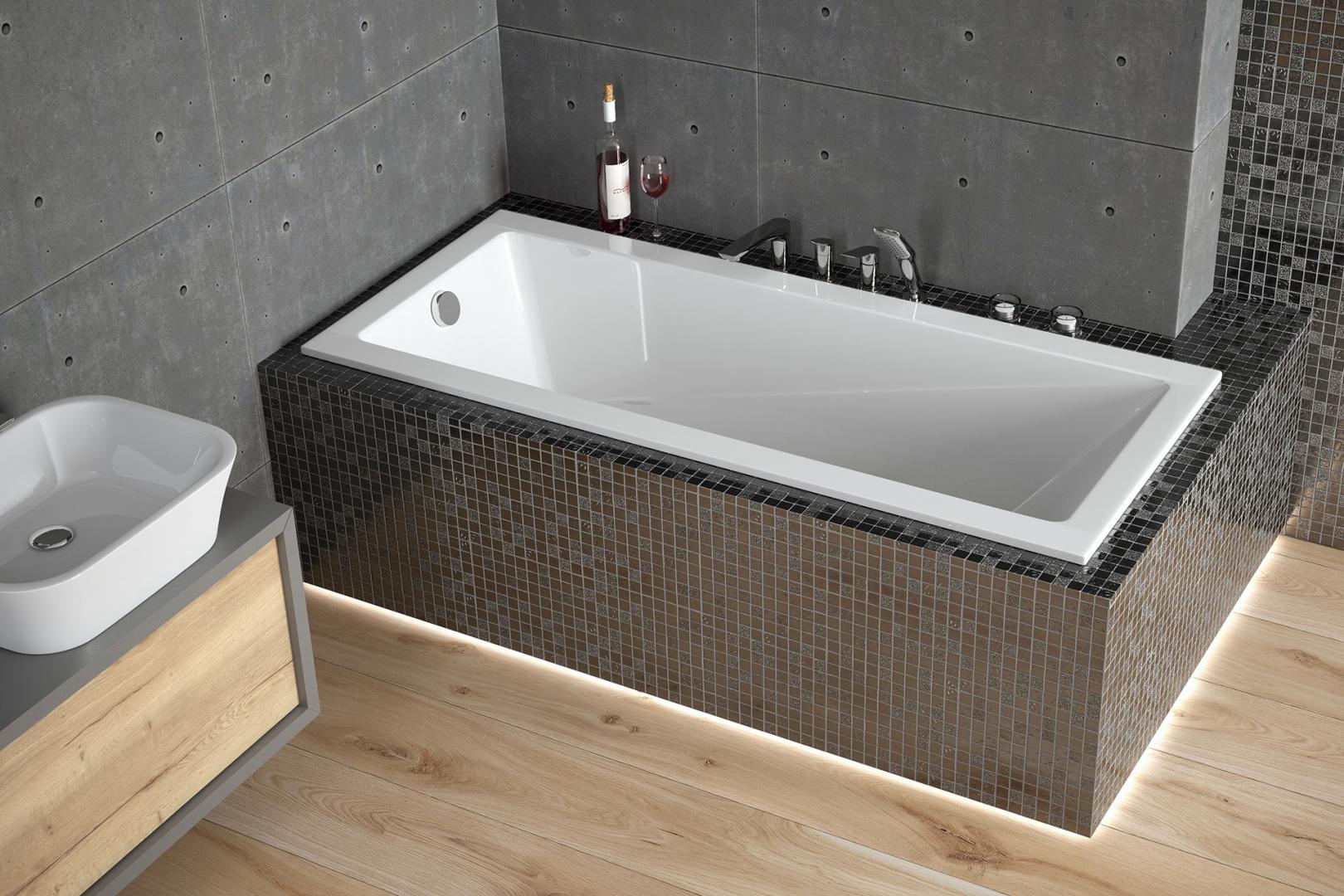 Besco Modern vasca da bagno rettangolare slim 160x70 cm bianco #WAM-160-SL