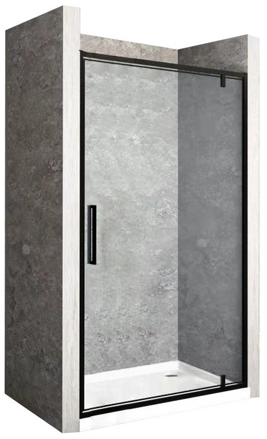 Rea Rapid Swing porta doccia 90 cm a battente nero semiopaca/vetro trasparente REA-K6409