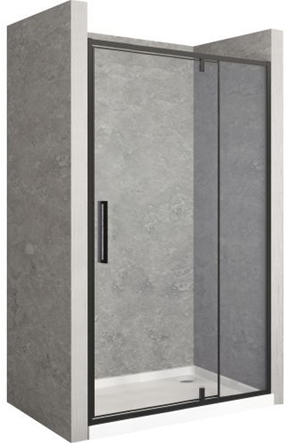 Rea Rapid Swing porta doccia 120 cm a battente nero semiopaca/vetro trasparente REA-K6413