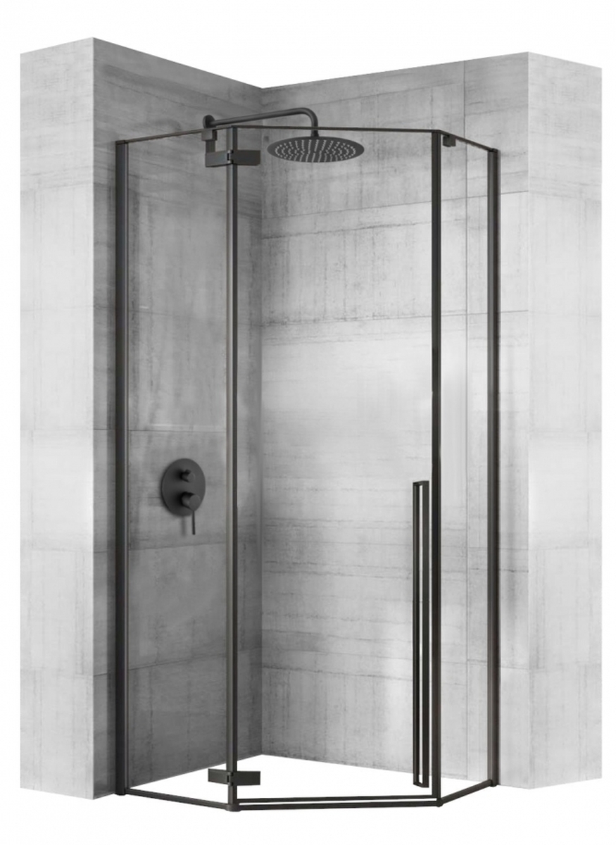 Rea Diamond box doccia 100x100 cm nero semiopaca/vetro trasparente REA-K5623