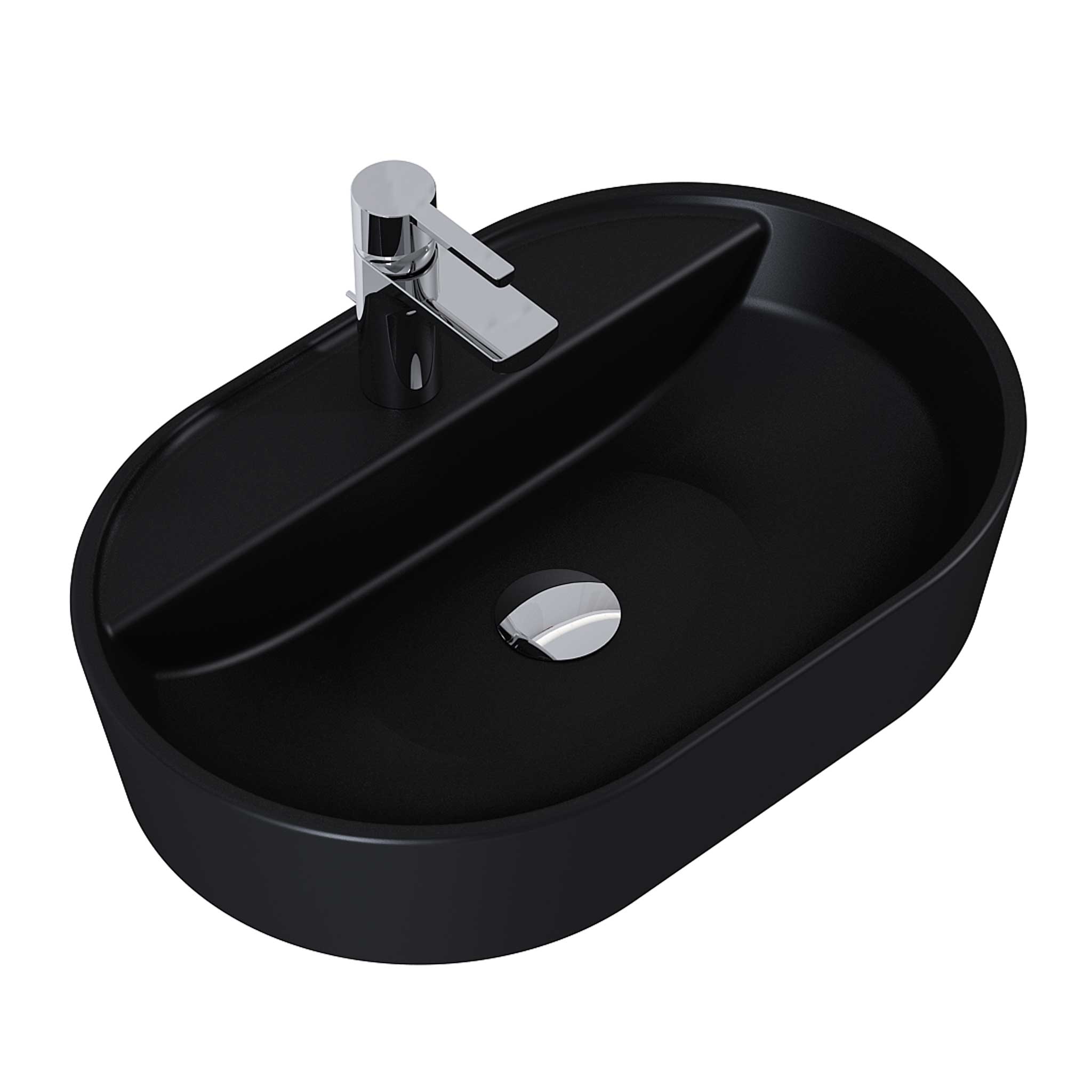 Elita Babette lavabo 62x41.2 cm ovale da appoggio nero RE040620017160